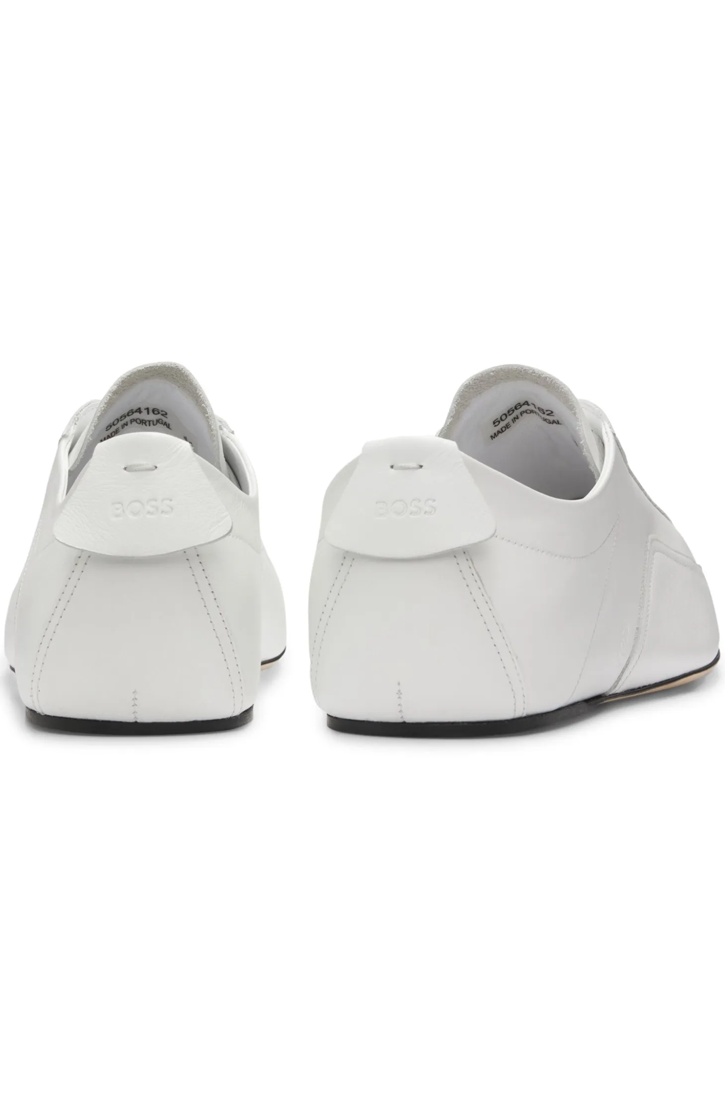 Nappa-leather trainers with debossed logo