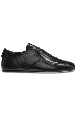 Nappa-leather trainers with debossed logo