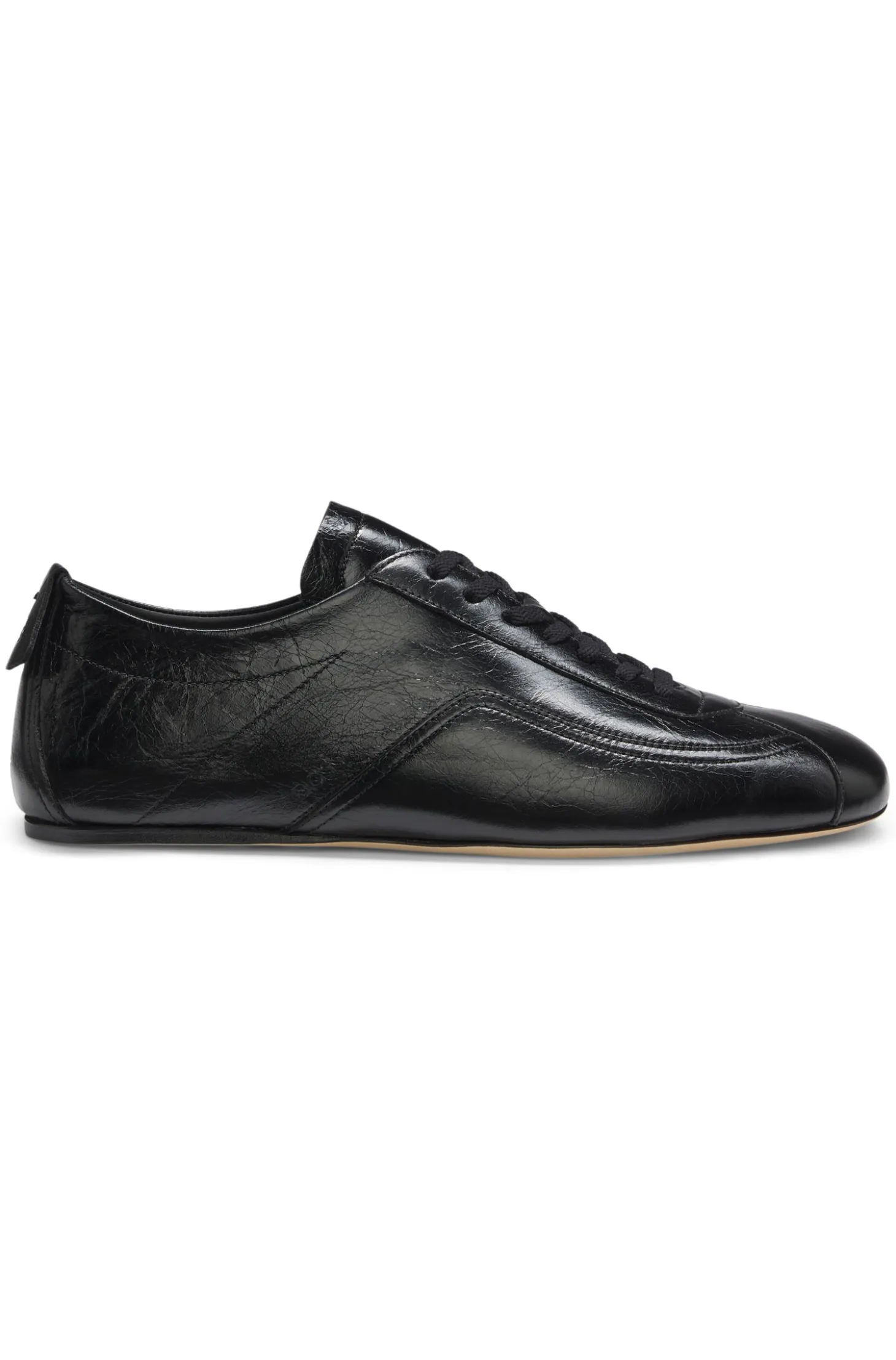 Nappa-leather trainers with debossed logo