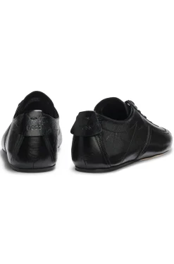 Nappa-leather trainers with debossed logo