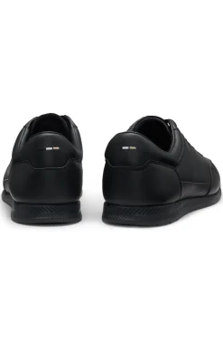 Nappa-leather trainers with gold-tone branding