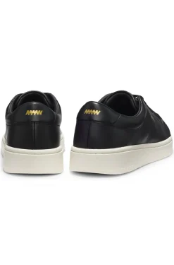 Nappa-leather trainers with gold-tone logo
