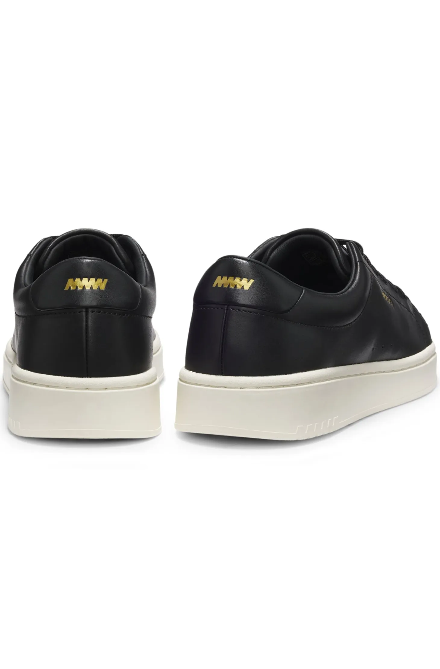 Nappa-leather trainers with gold-tone logo
