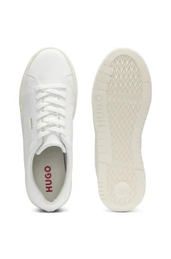Nappa-leather trainers with gold-tone logo