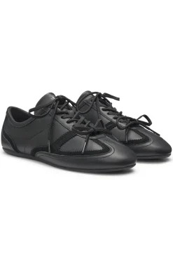 Nappa-leather trainers with suede trims