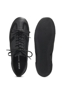 Nappa-leather trainers with suede trims