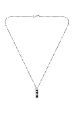 Necklace with logo plate
