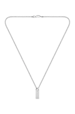 Necklace with logo plate