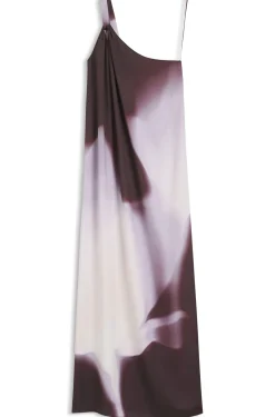 One-shoulder dress with floral print