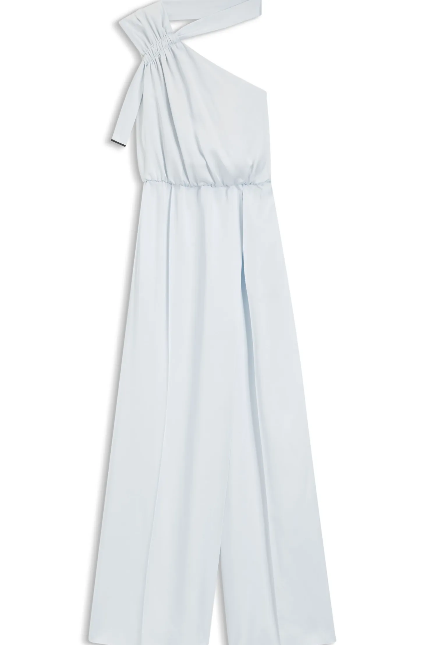 One-shoulder jumpsuit with wrap-effect front