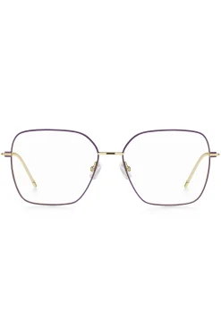 Optical frames in gold-tone steel with purple details