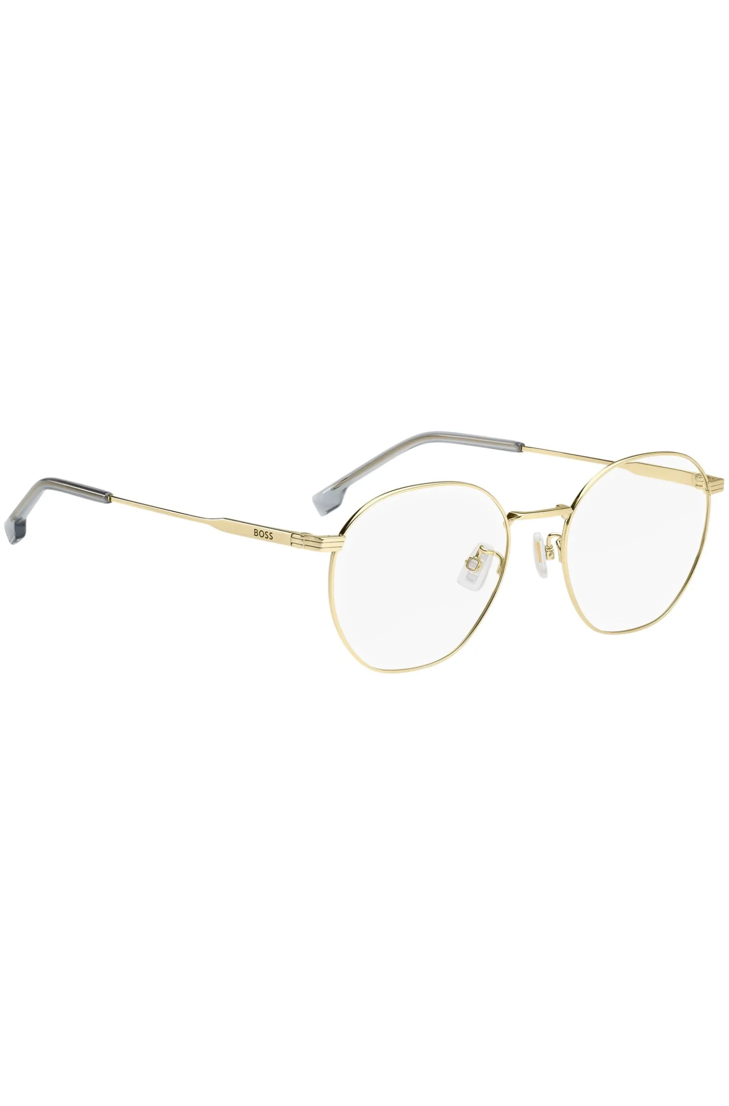 Optical frames in gold-tone titanium