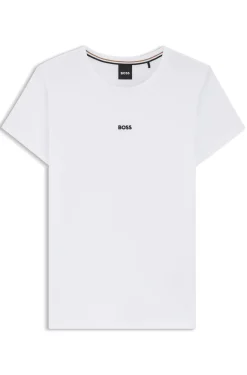 Organic-cotton slim-fit T-shirt with contrast logo