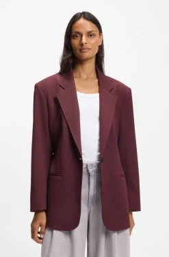 Oversized-fit blazer with belt