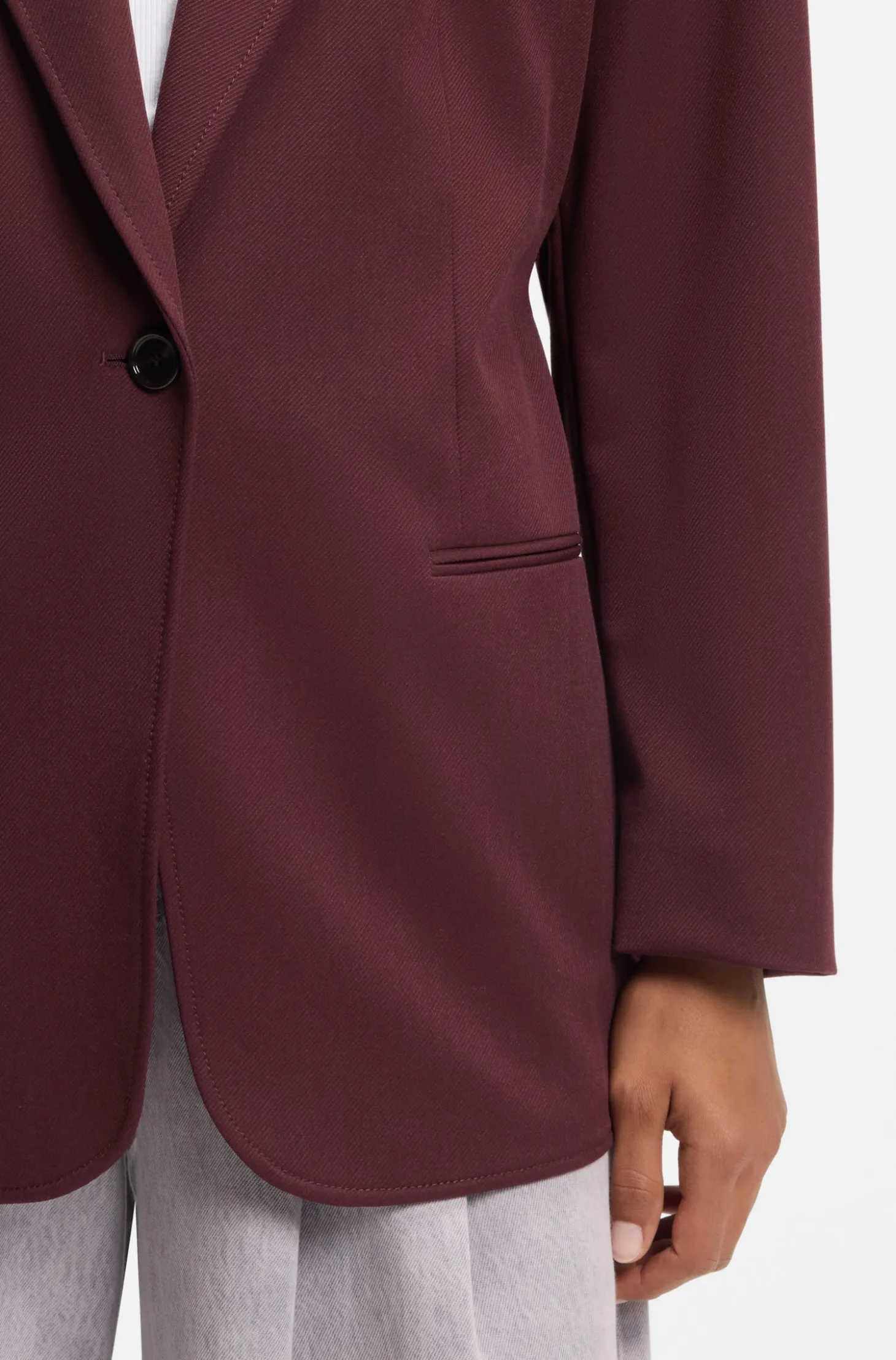 Oversized-fit blazer with belt