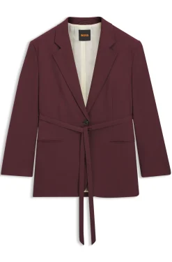 Oversized-fit blazer with belt