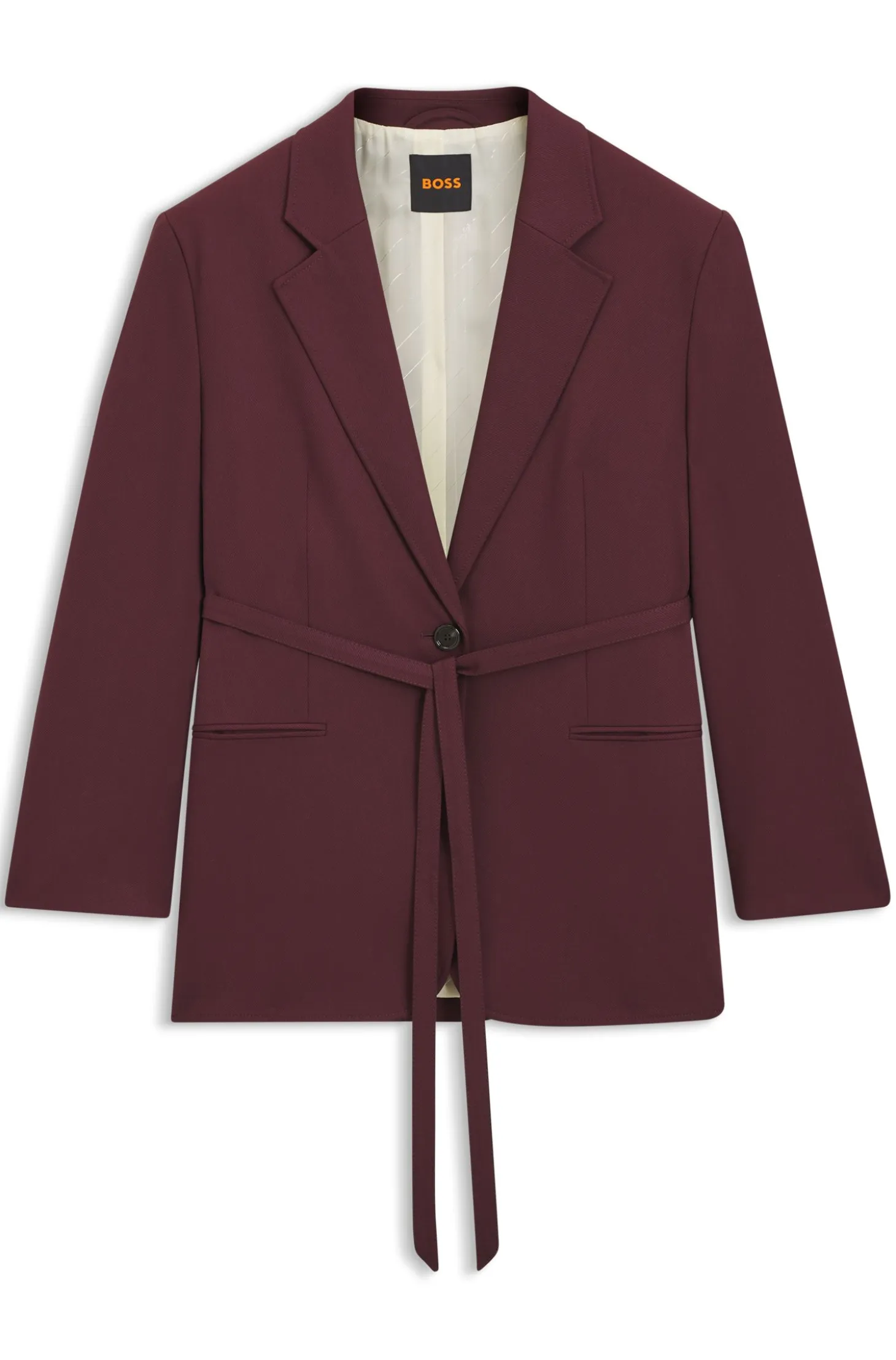 Oversized-fit blazer with belt