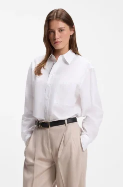 Oversized-fit blouse in cotton