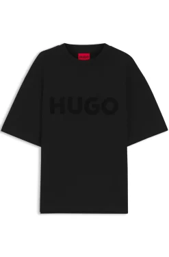 Oversized-fit cotton T-shirt with reflective logo