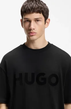 Oversized-fit cotton T-shirt with reflective logo