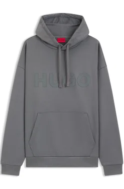 Oversized-fit hoodie in cotton terry with reflective logo
