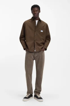 Oversized-fit overshirt in cotton canvas