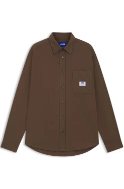 Oversized-fit overshirt in cotton canvas