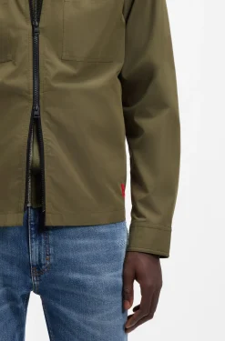 Oversized-fit overshirt in cotton-blend canvas