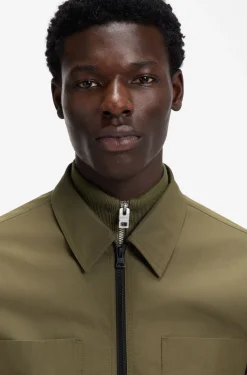 Oversized-fit overshirt in cotton-blend canvas