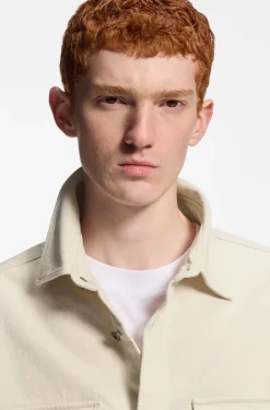 Oversized-fit overshirt in ecru denim