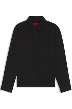 Oversized-fit overshirt in soft twill with side pockets