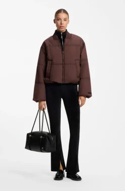 Oversized-fit padded jacket with seam details