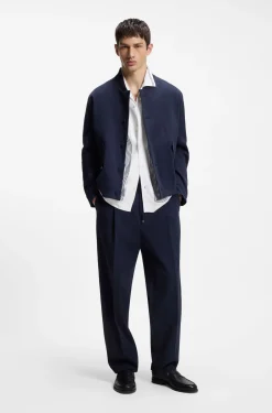 Oversized-fit printed shirt with camp collar