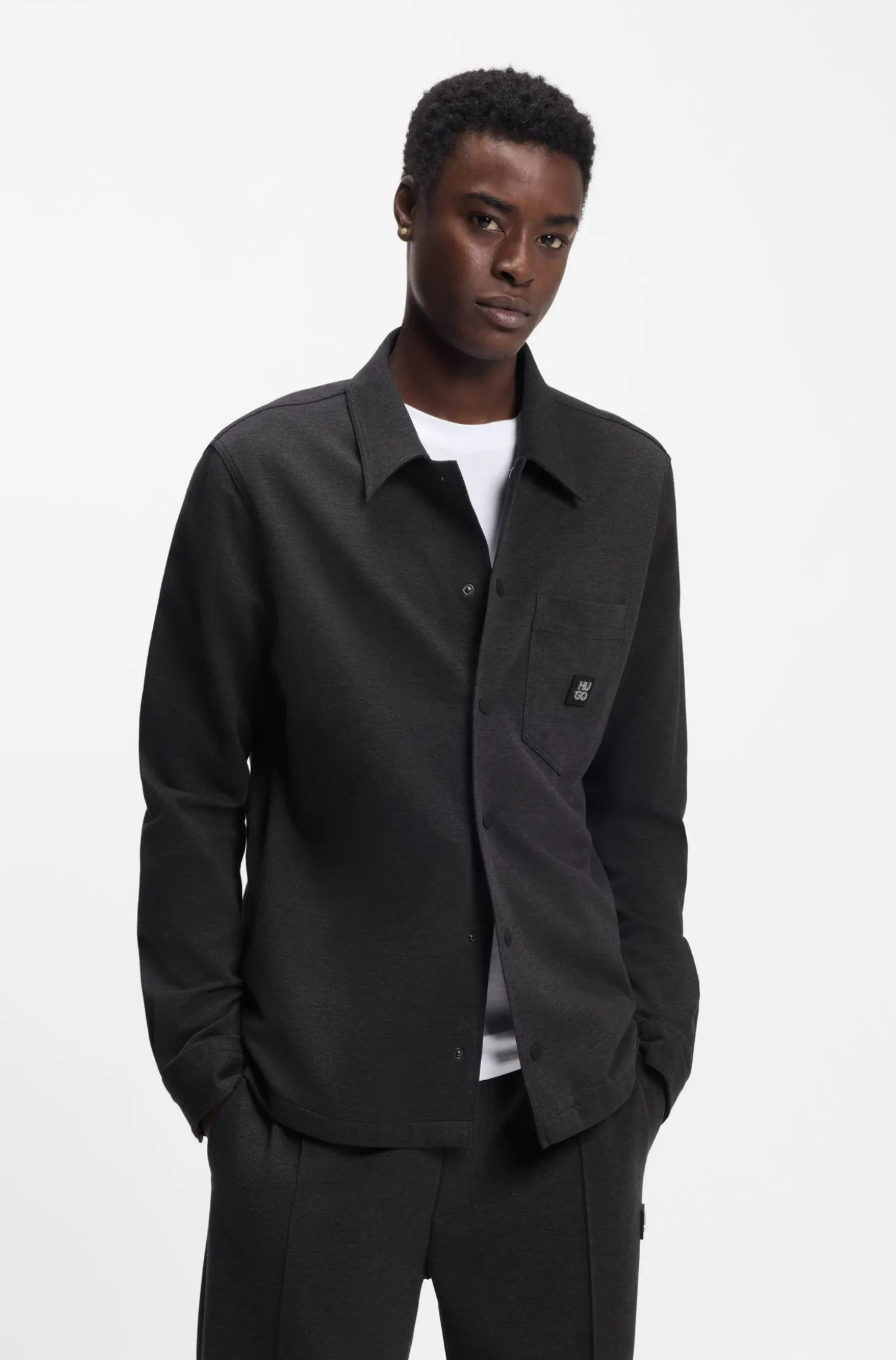 Oversized-fit shirt in a cotton blend