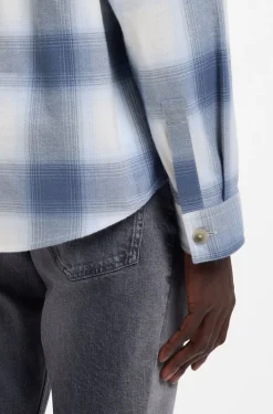 Oversized-fit shirt in checked cotton twill