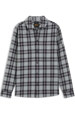 Oversized-fit shirt in checked cotton