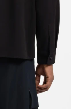 Oversized-fit shirt in cotton with flap chest pockets