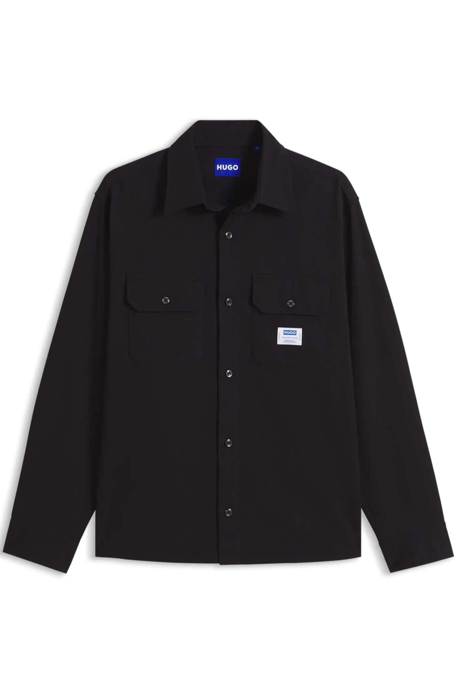 Oversized-fit shirt in cotton with flap chest pockets