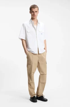 Oversized-fit shirt in cotton twill