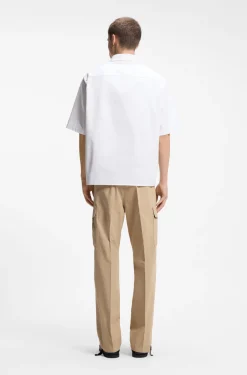 Oversized-fit shirt in cotton twill
