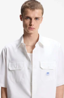 Oversized-fit shirt in cotton twill