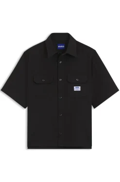 Oversized-fit shirt in cotton twill