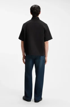 Oversized-fit shirt in cotton twill