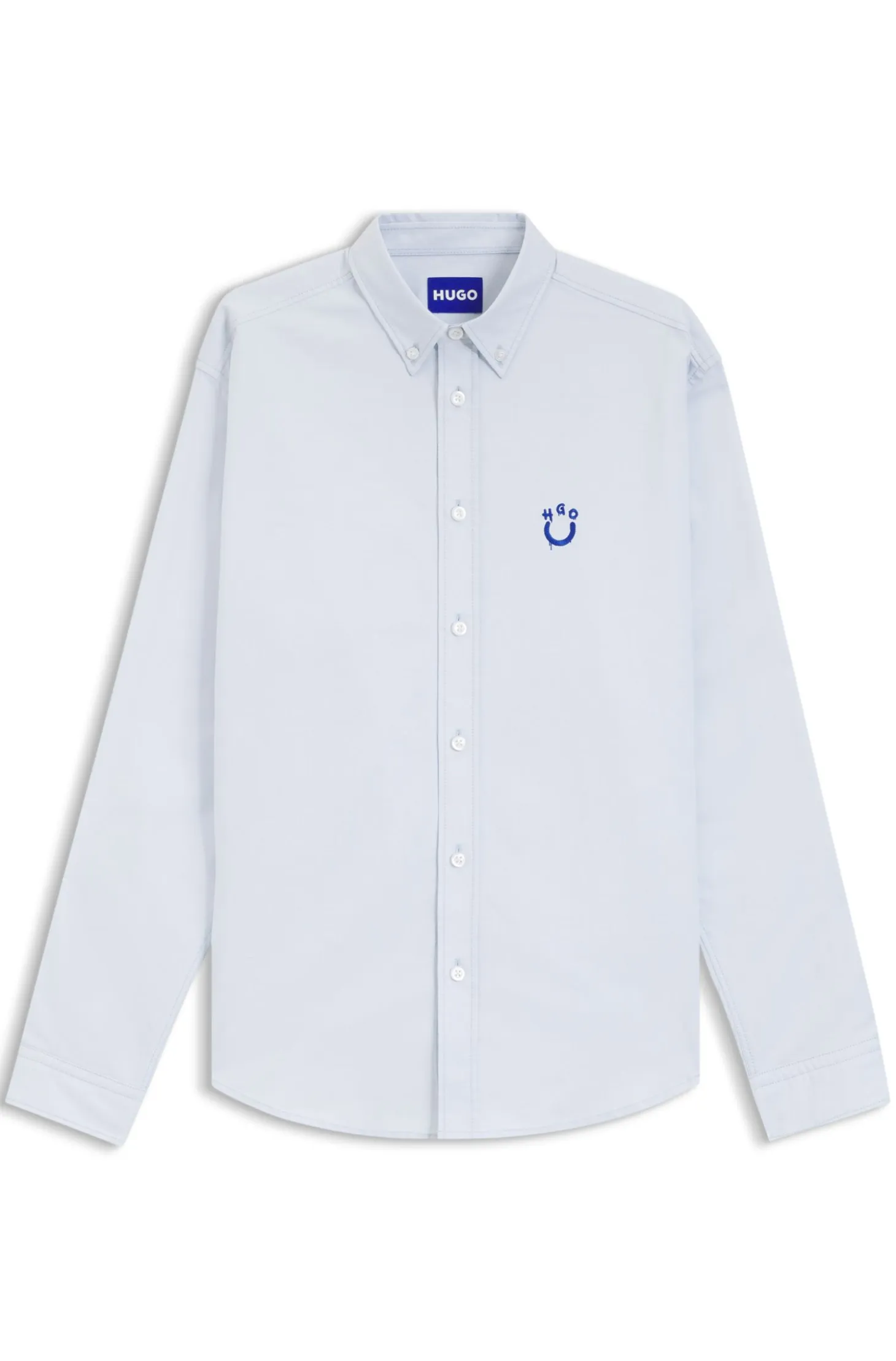 Oversized-fit shirt in Oxford cotton with logo embroidery