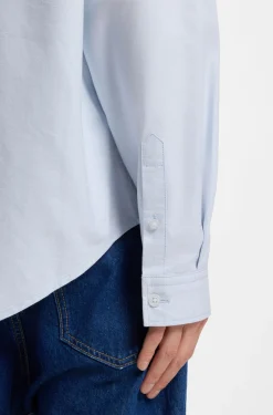Oversized-fit shirt in Oxford cotton with logo embroidery