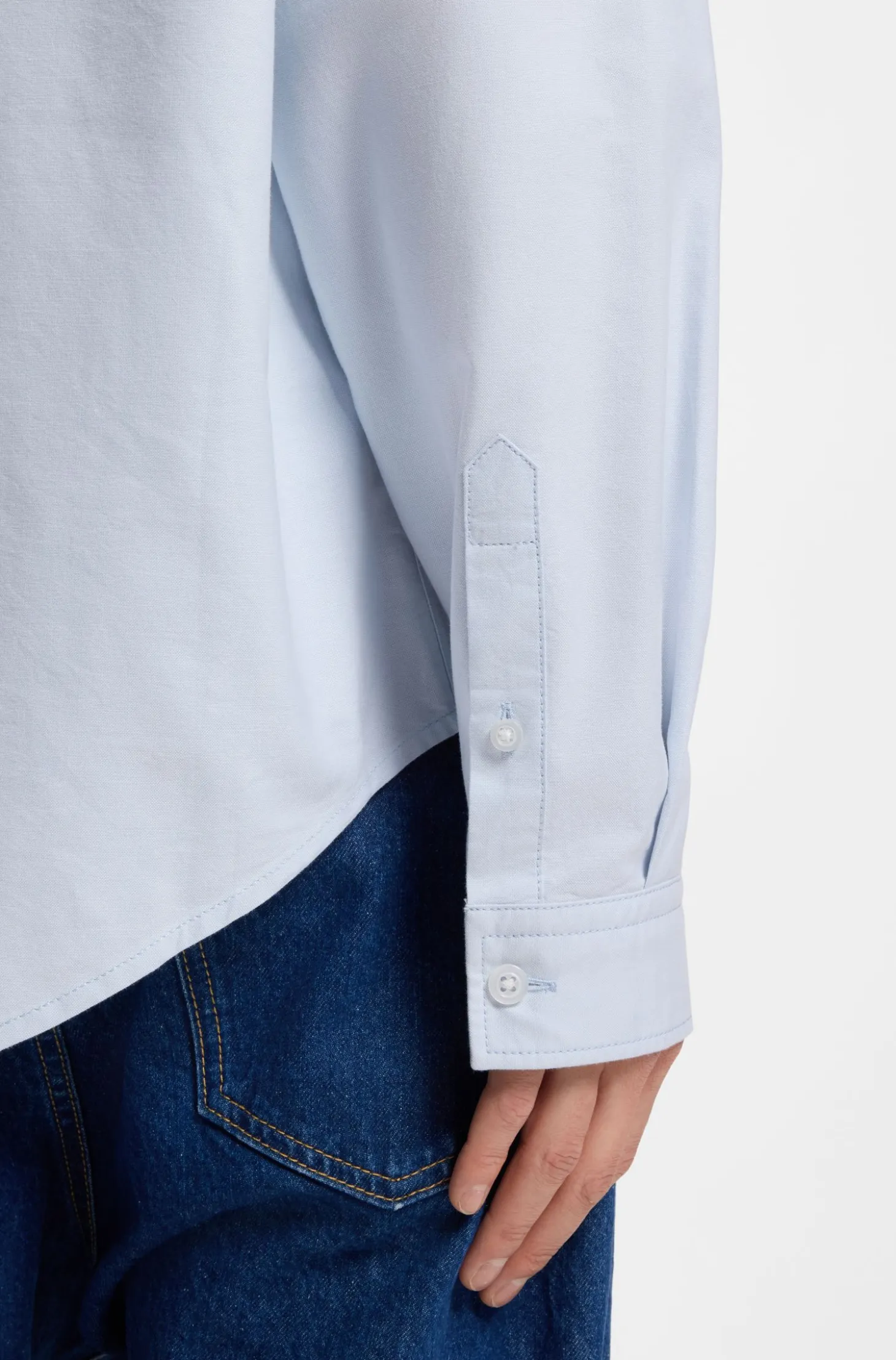 Oversized-fit shirt in Oxford cotton with logo embroidery