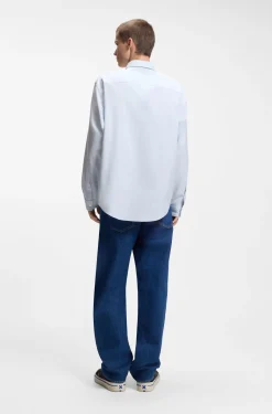 Oversized-fit shirt in Oxford cotton with logo embroidery