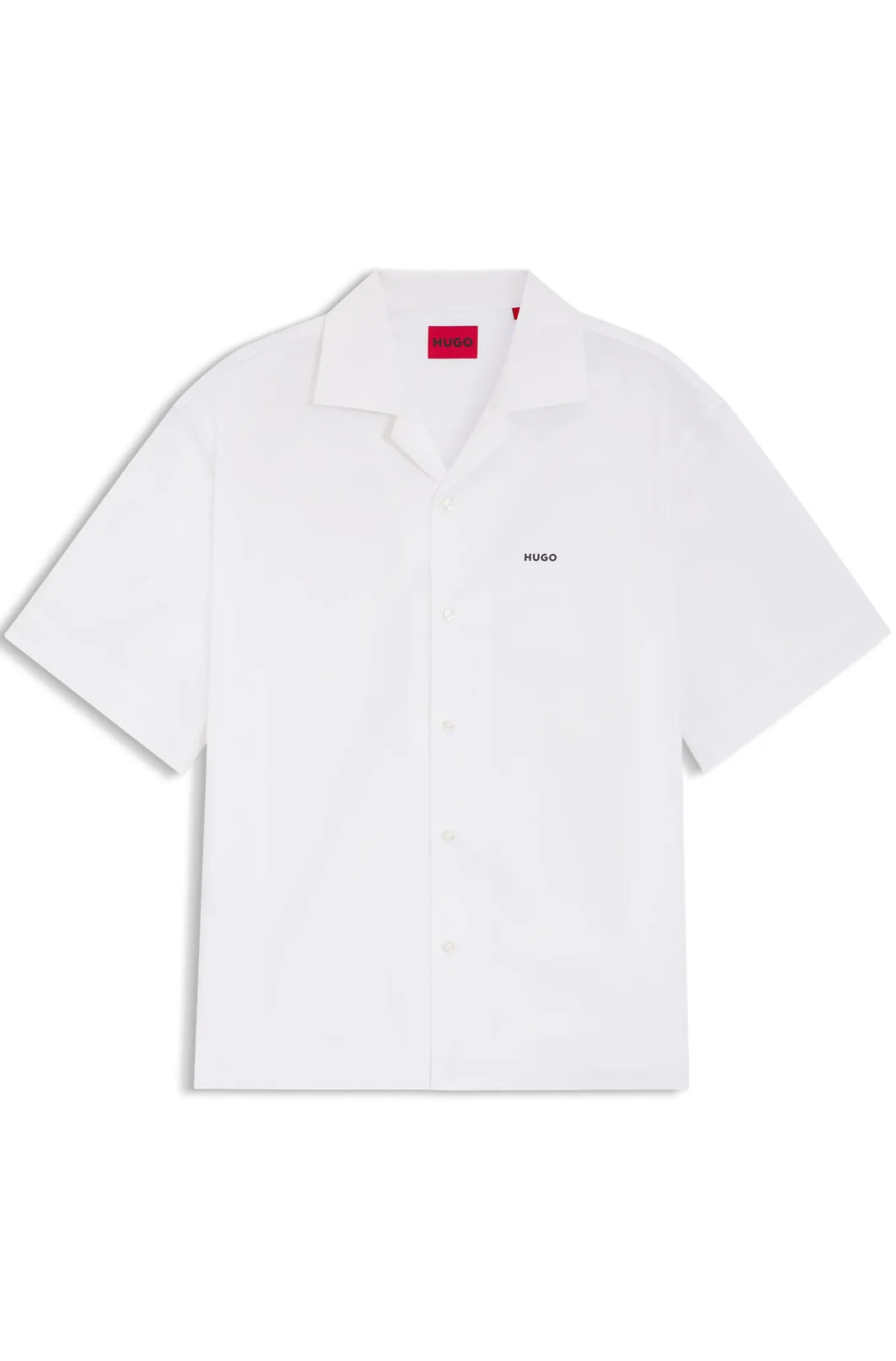 Oversized-fit shirt in paper-touch cotton