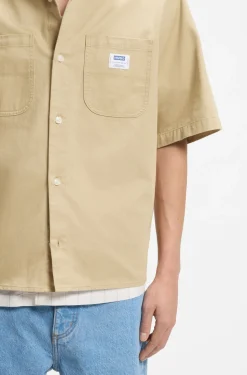 Oversized-fit shirt in slub cotton with patch pockets
