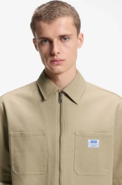 Oversized-fit shirt in stretch cotton